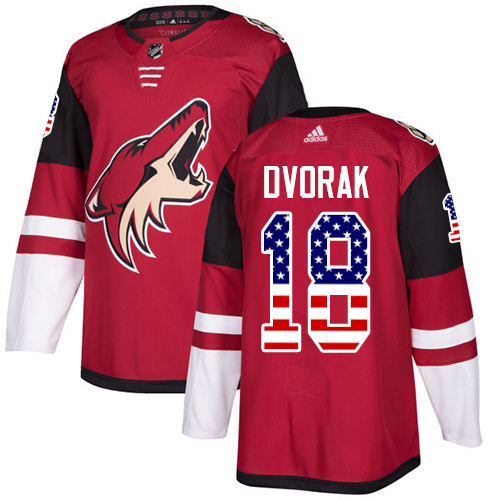 Adidas Coyotes #18 Christian Dvorak Maroon Home Authentic USA Flag Stitched NHL Jersey - Click Image to Close